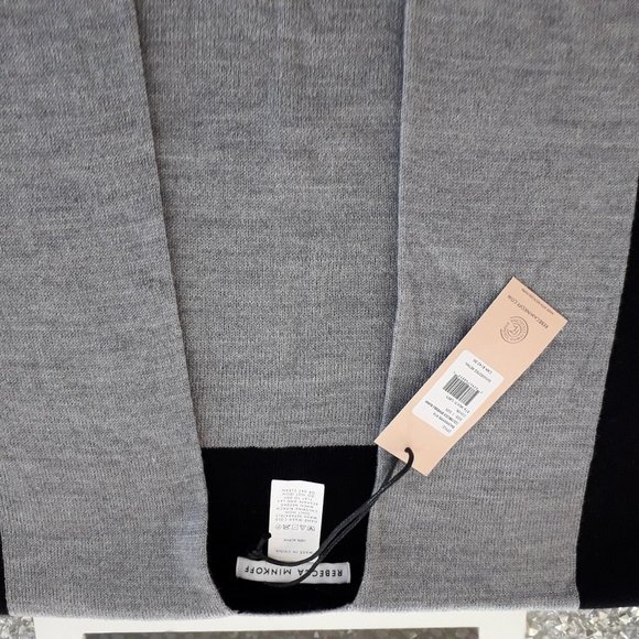 NWT - REBECCA MINKOFF RUANA IN BLACK & GREY - Picture 3 of 4